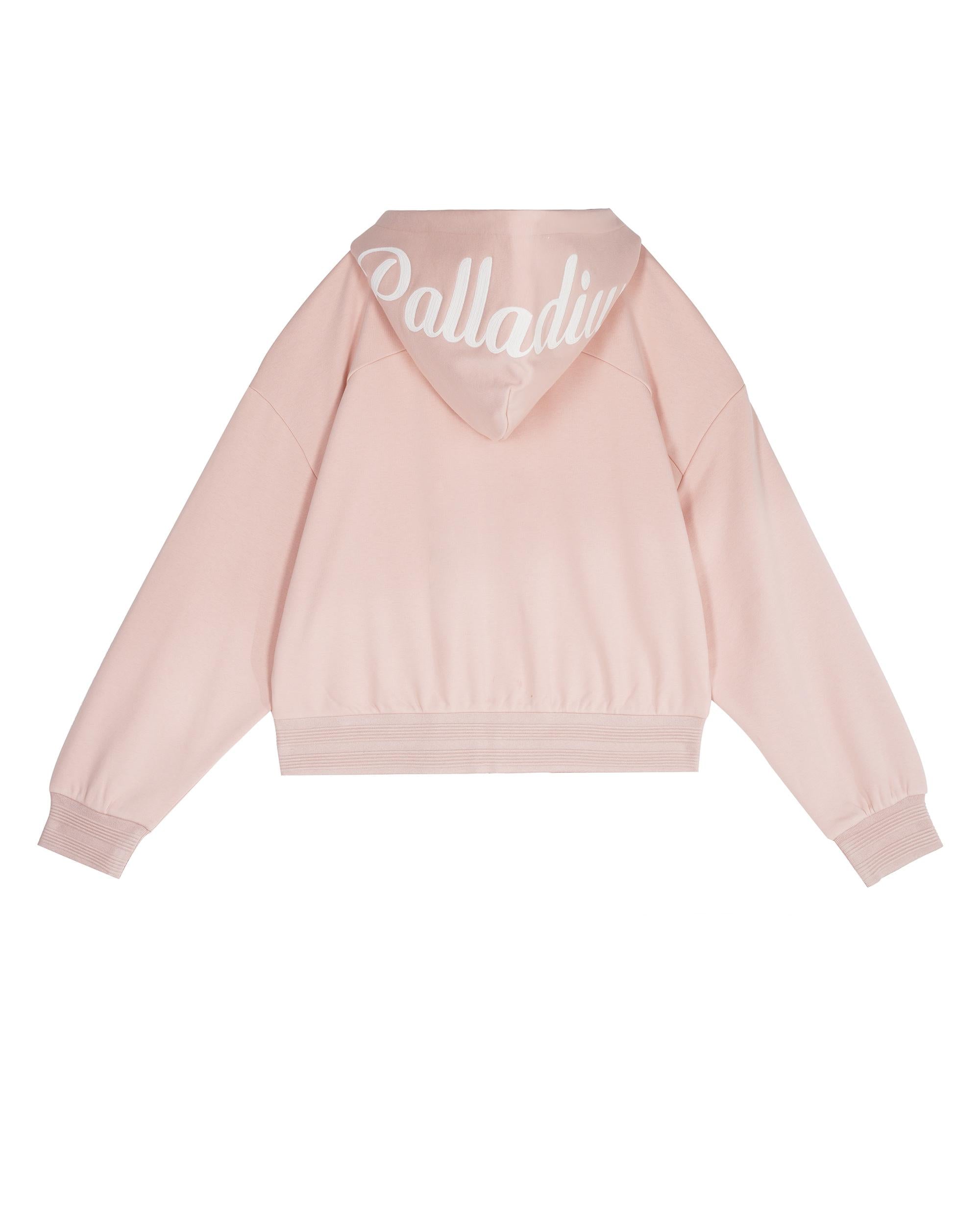 199756-635 | WOMEN'S LOGO DROPPED SHOULDERS HOODED JACKET | ROSE SMOKE