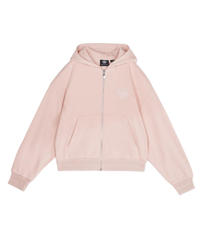 199756-635 | WOMEN'S LOGO DROPPED SHOULDERS HOODED JACKET | ROSE SMOKE