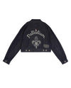 199757-467 | WOMEN'S PALLADIUM LOGO CROPPED DENIM JACKET | SKY CAPTAIN