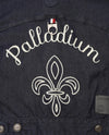 199757-467 | WOMEN'S PALLADIUM LOGO CROPPED DENIM JACKET | SKY CAPTAIN