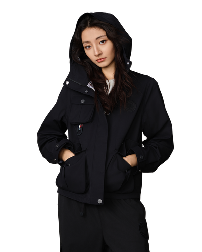 199769-032 | WOMEN'S PALLADIUM LOGO CARGO HOODED JACKET | TAP SHOE