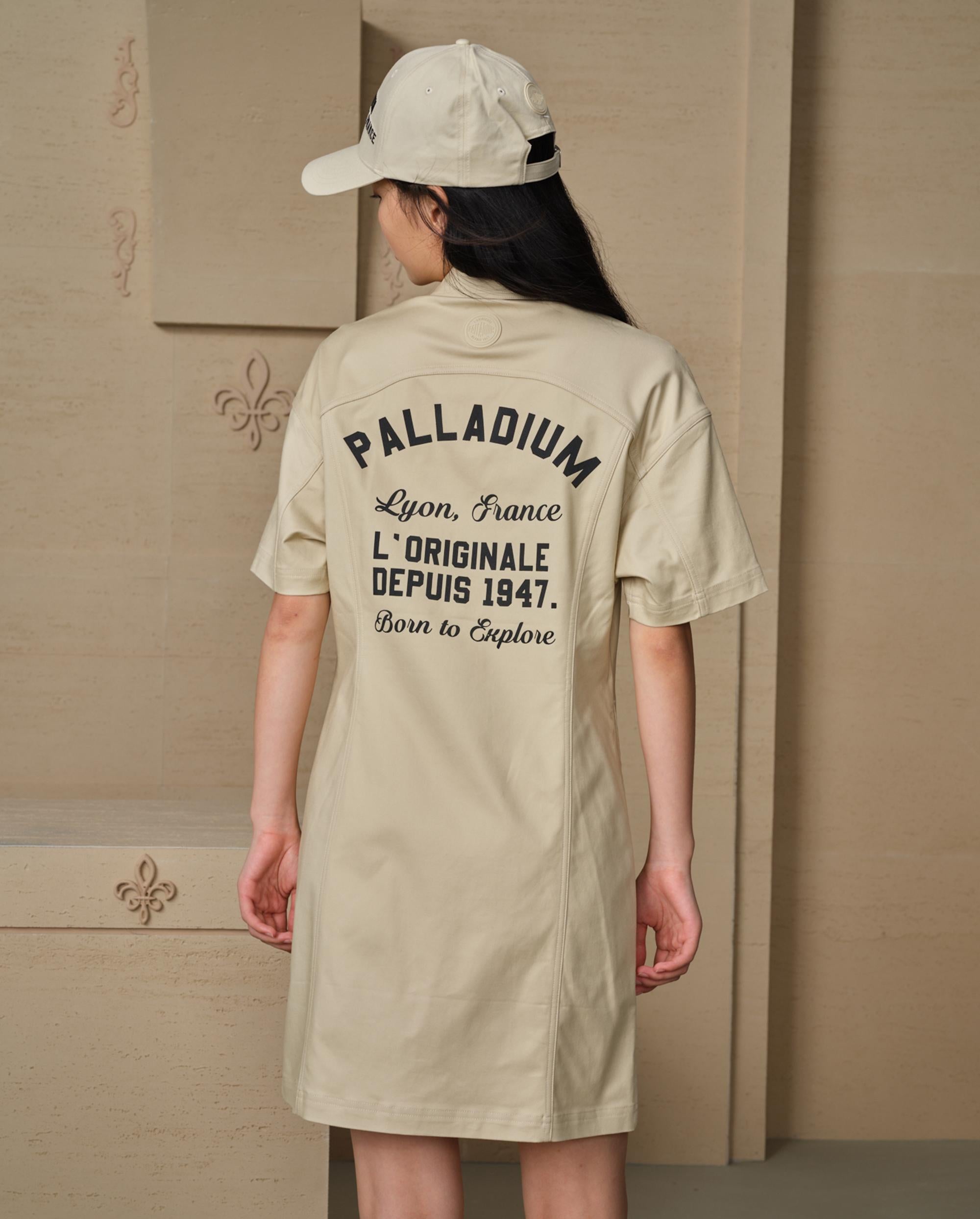 199794-043 | WOMEN'S PALLADIUM LOGO POCKETS DRESS | OYSTER GRAY