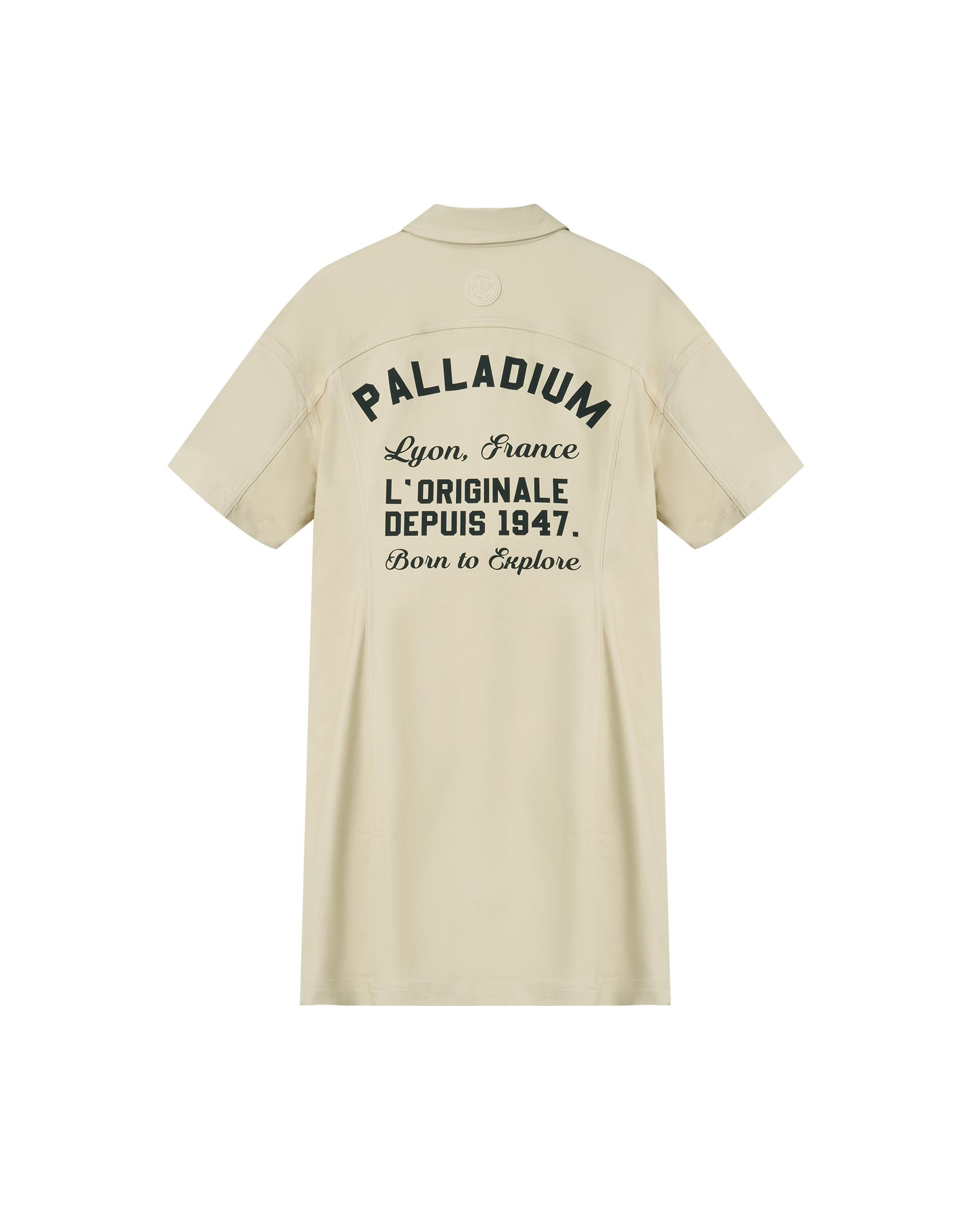 199794-043 | WOMEN'S PALLADIUM LOGO POCKETS DRESS | OYSTER GRAY