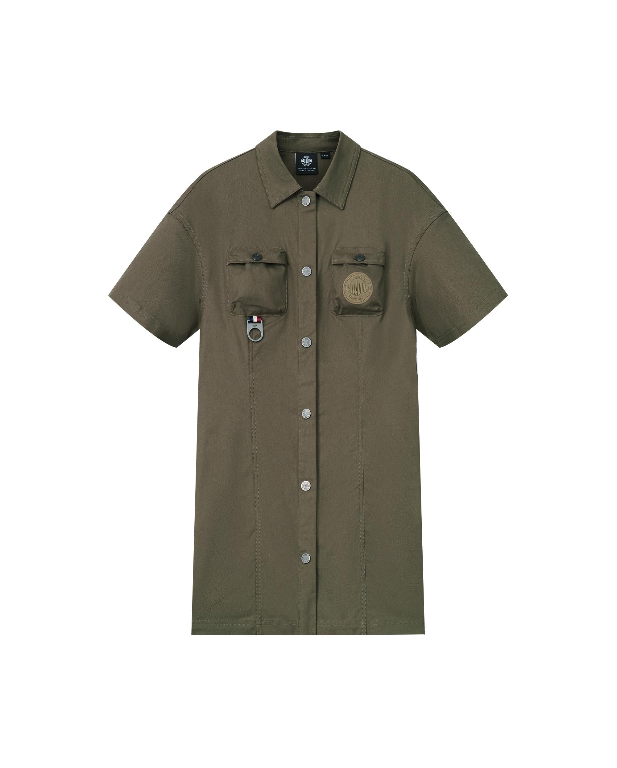 199794-367 | WOMEN'S PALLADIUM LOGO POCKETS DRESS | TEA LEAF