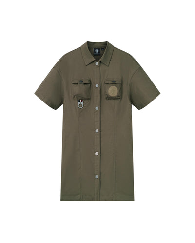 199794-367 | WOMEN'S PALLADIUM LOGO POCKETS DRESS | TEA LEAF