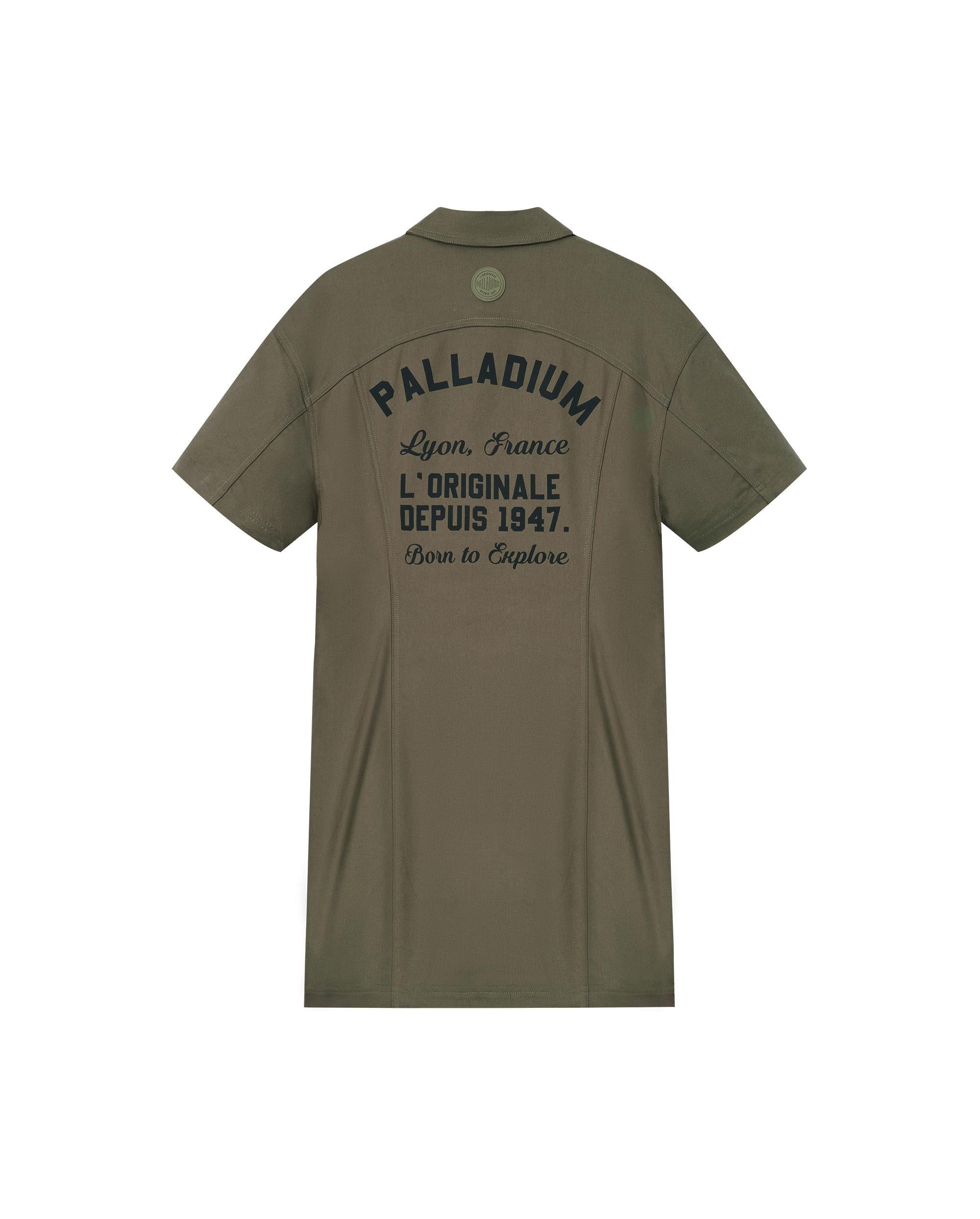 199794-367 | WOMEN'S PALLADIUM LOGO POCKETS DRESS | TEA LEAF