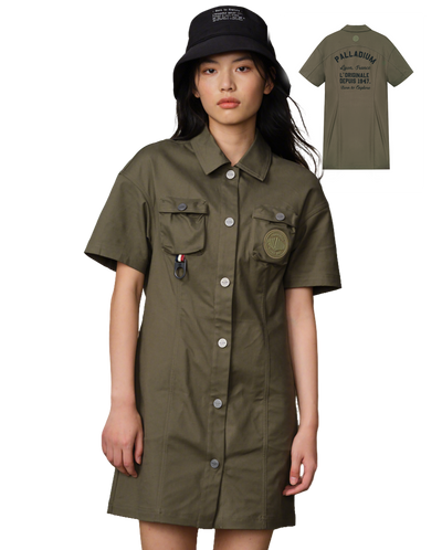 199794-367 | WOMEN'S PALLADIUM LOGO POCKETS DRESS | TEA LEAF
