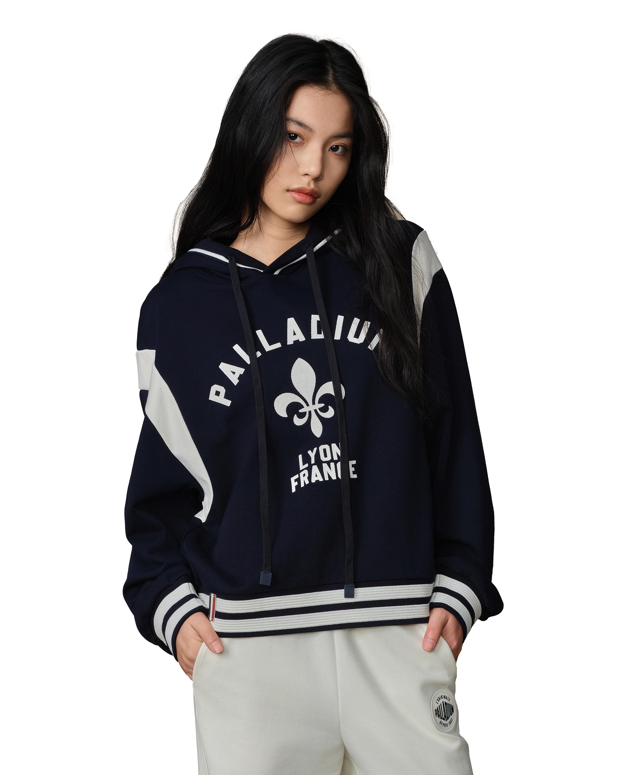 199802-406 | WOMEN'S PALLADIUM LOGO COLOR BLOCKS HOODIE | SALUTE