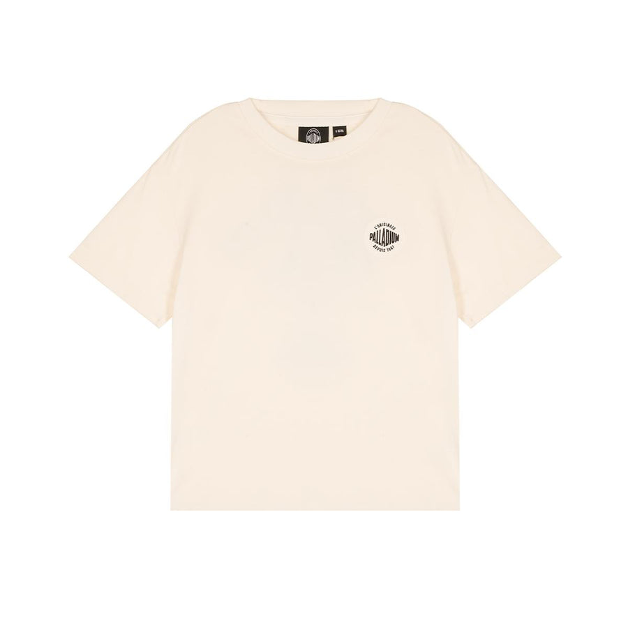 199812-262 | WOMEN'S PALLADIUM LOGO LOOSE FIT COTTON T-SHIRT | MARSHMALLOW