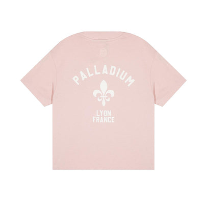 199812-635 | WOMEN'S PALLADIUM LOGO LOOSE FIT COTTON T-SHIRT | ROSE SMOKE