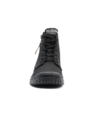 74407-001-M | UNISEX SP20 HI TECH OUTZIP HIGH-TOP SHOES SNEAKERS | BLACK/BLACK