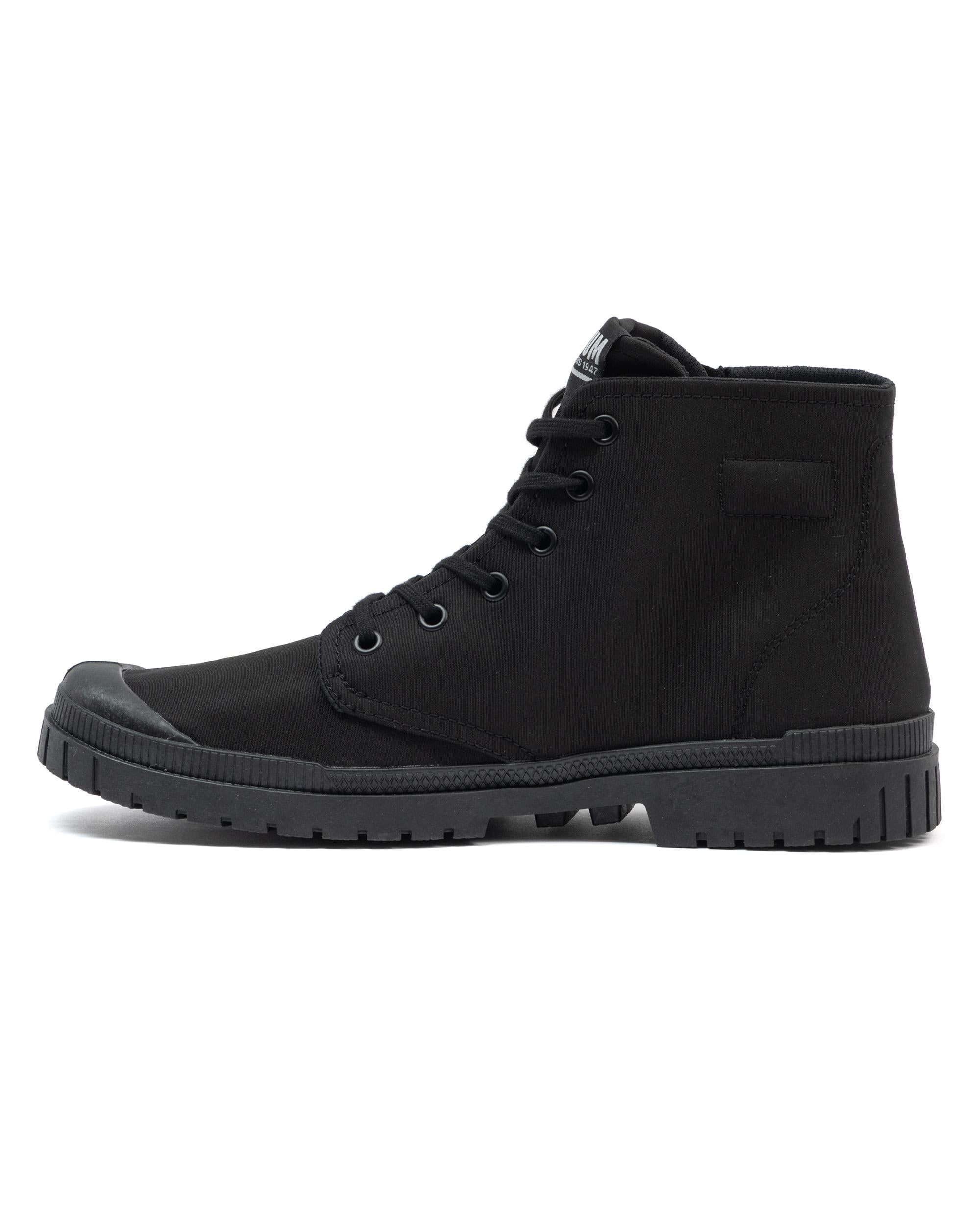 74407-001-M | UNISEX SP20 HI TECH OUTZIP HIGH-TOP SHOES SNEAKERS | BLACK/BLACK