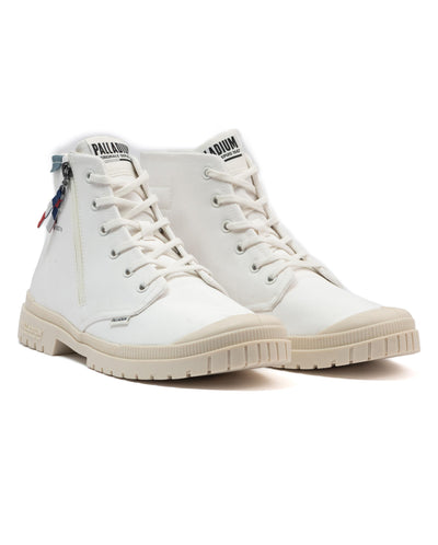 74407-186-M | UNISEX SP20 HI TECH OUTZIP HIGH-TOP SHOES SNEAKERS | STAR WHT/ALMND MLK