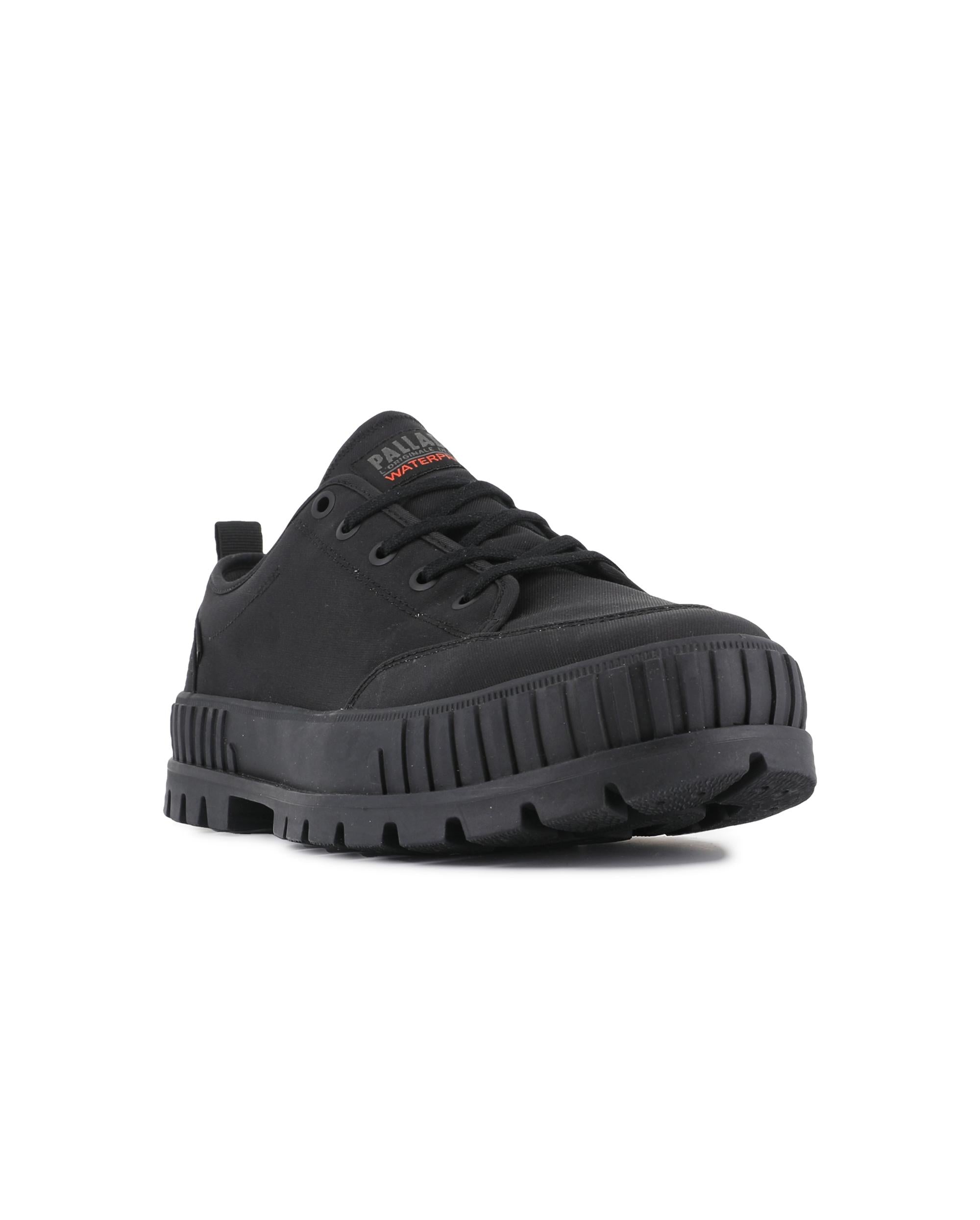 74408-001-M | UNISEX PALLASHOCK LO OG WP+ SNEAKERS | BLACK/BLACK