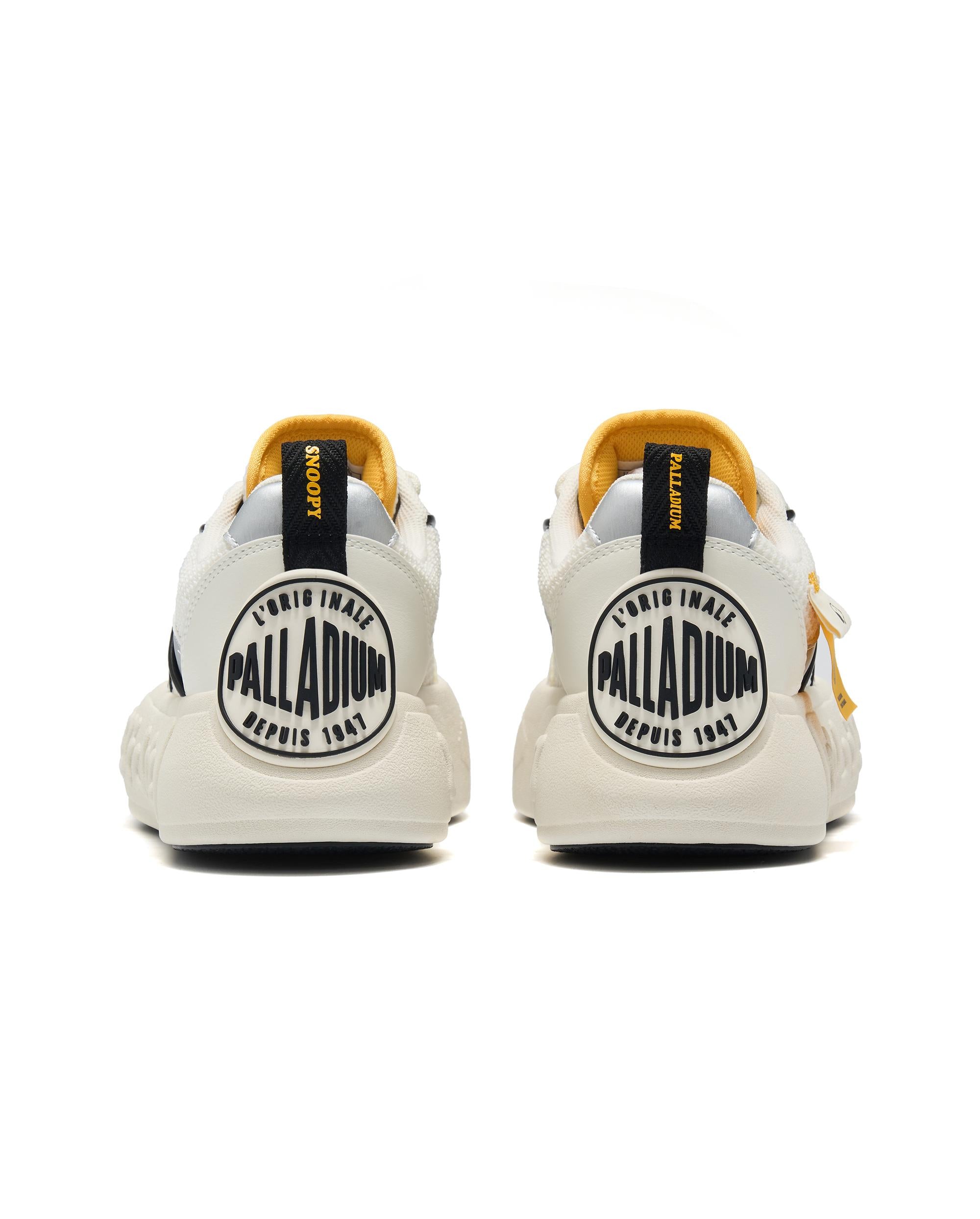 94738-102-M | PALLADIUM X SNOOPY WOMEN'S PALLANOTE SNEAKERS | WHITE/BLACK
