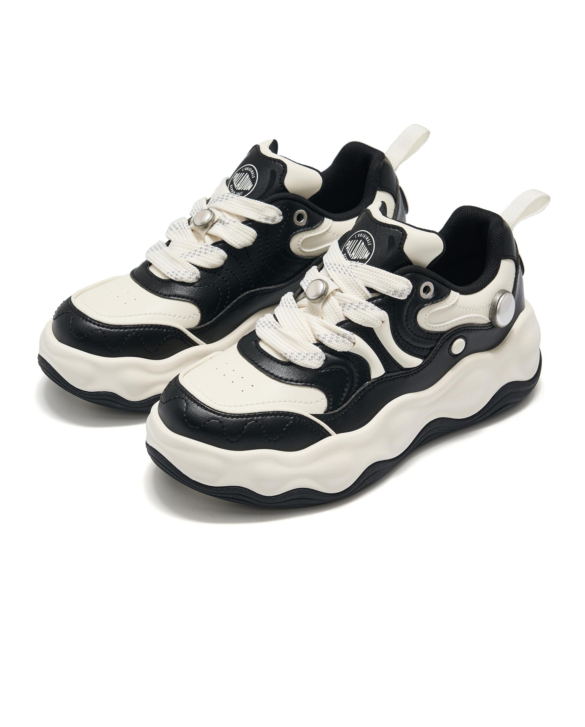 94845-009-M | WOMEN'S PALLAPEARL CHUNKY SNEAKERS | BK/WT/WT