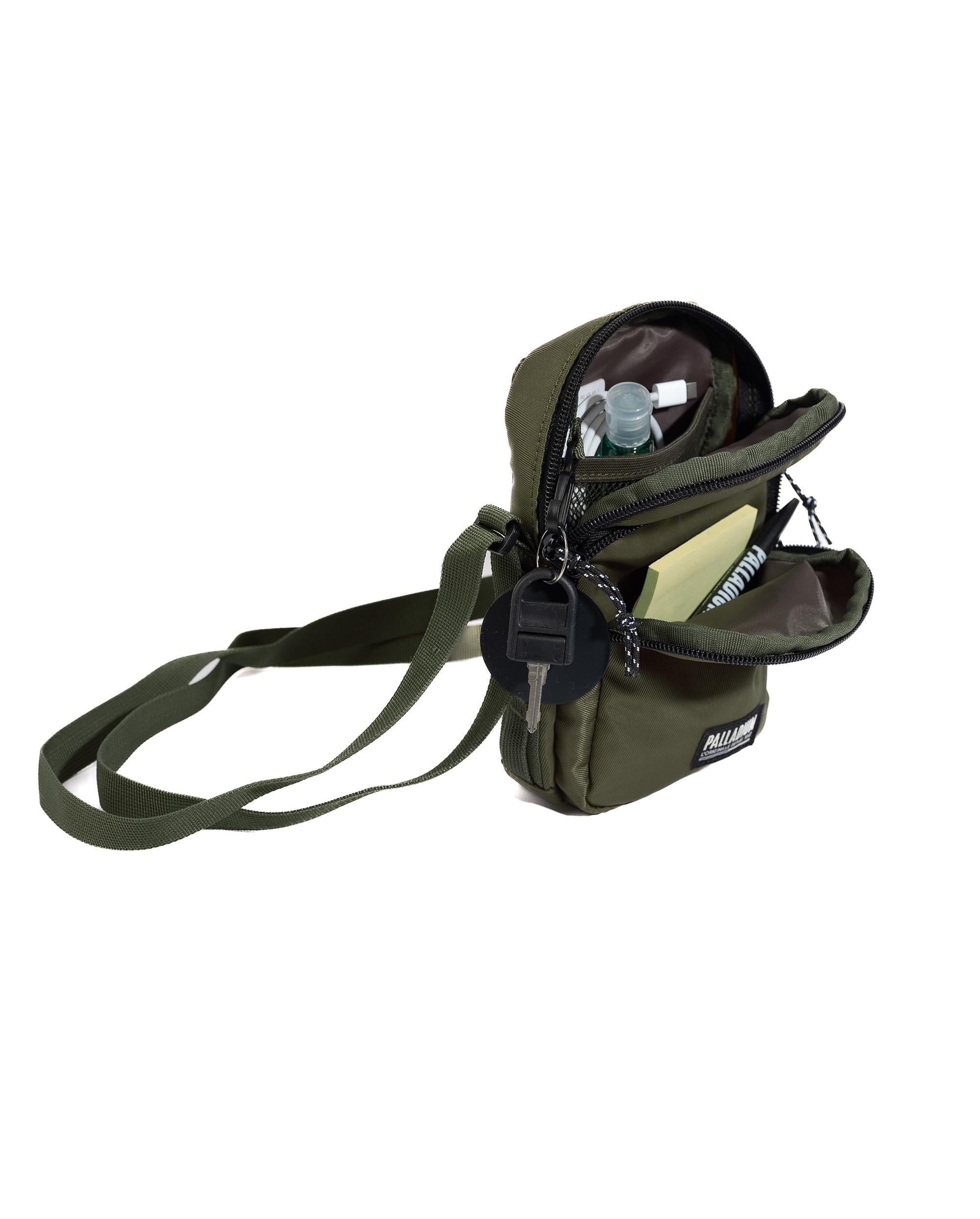 BG656-308 | PALLADIUM LOGO WATER REPELLENT CROSSBODY BAG | DUSKY GREEN